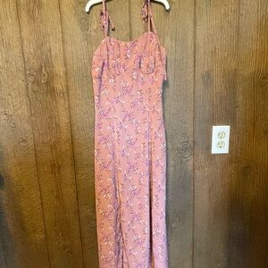 SHEIN Pink Floral Mid Dress